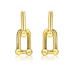 U-Shape Ball Chain Chunky Gold Plated Earring with Gift Pouch