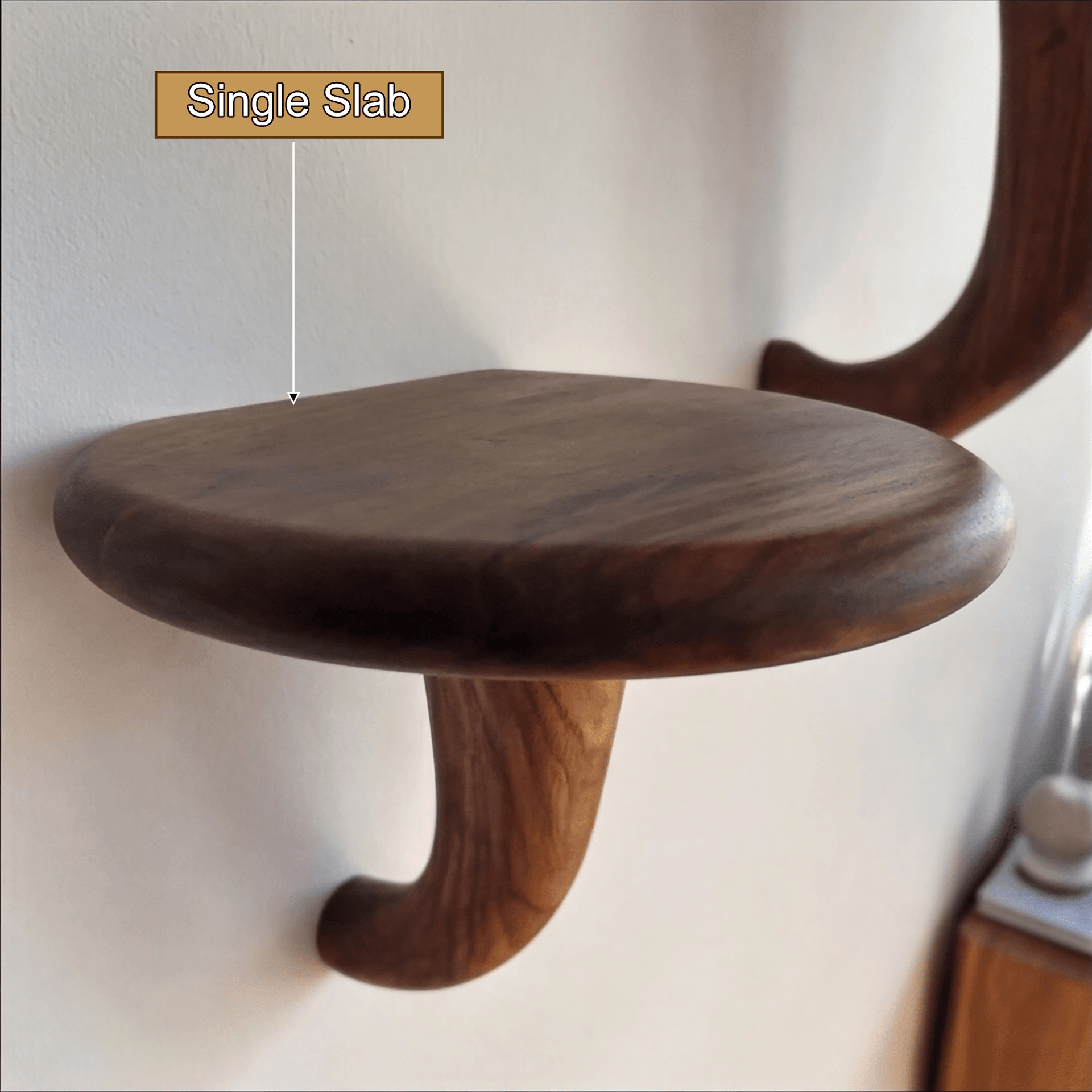 Morvyn Mushroom Solid Wood Floating Shelf SPA548239