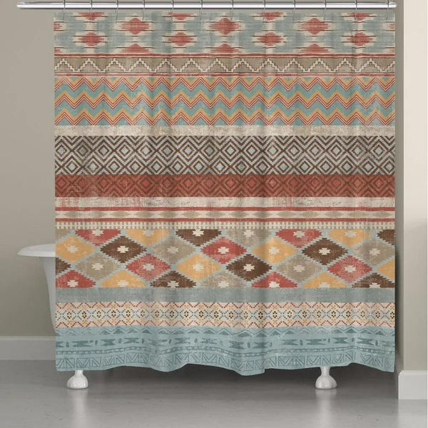 Mosaic Multi Stripe Shower Curtain - Gifts for You 'n Me