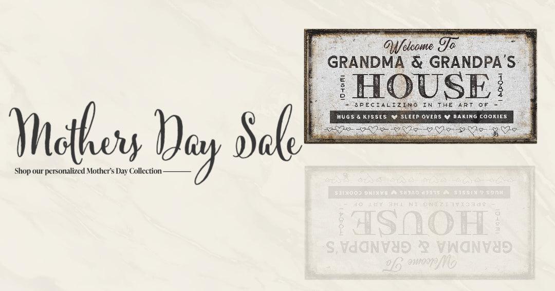 Grandma & Grandpas House Canvas Sign | Personalizable Grandparent Gift