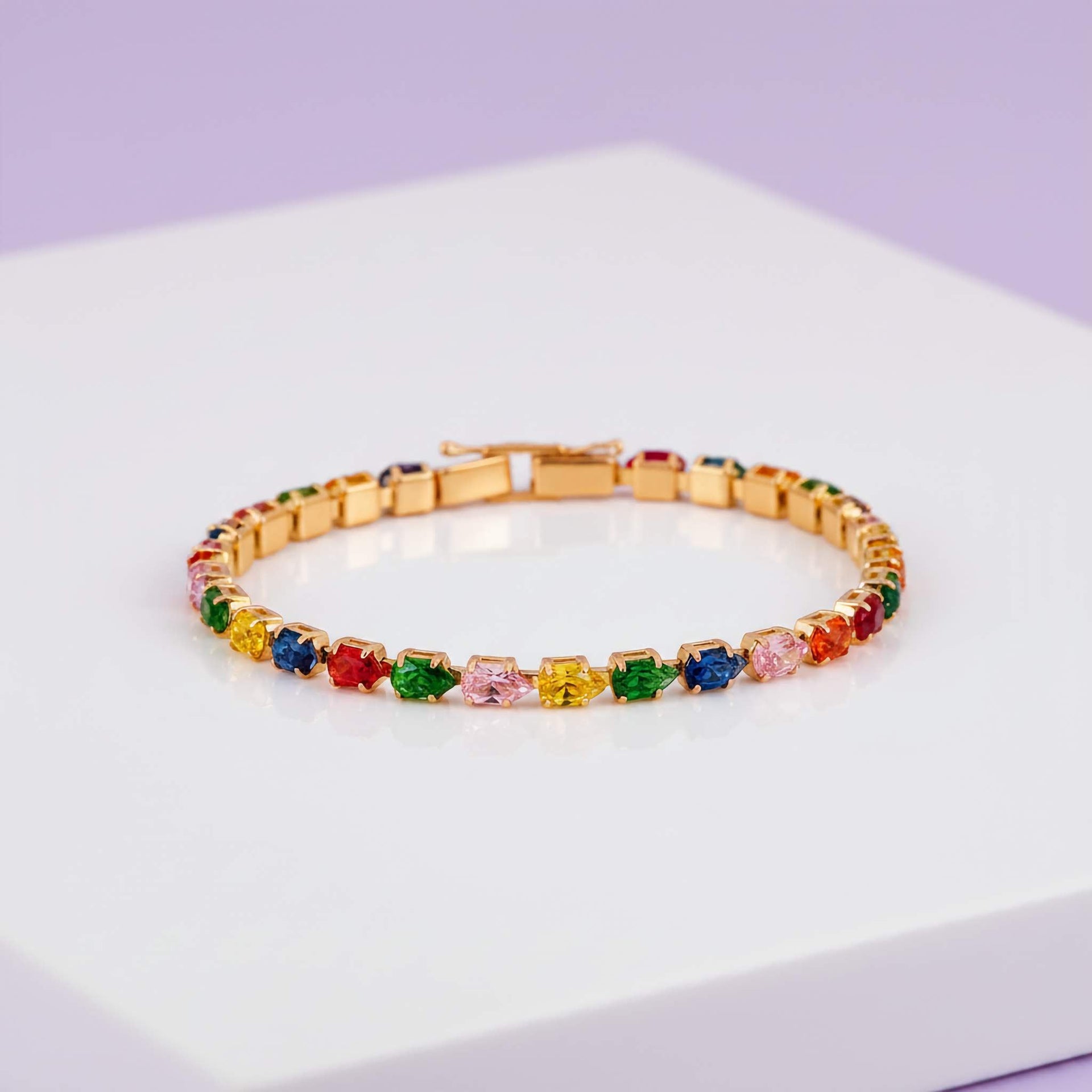 Multicolor Crystal Tennis Bracelet – Chic Everyday Jewelry Gift