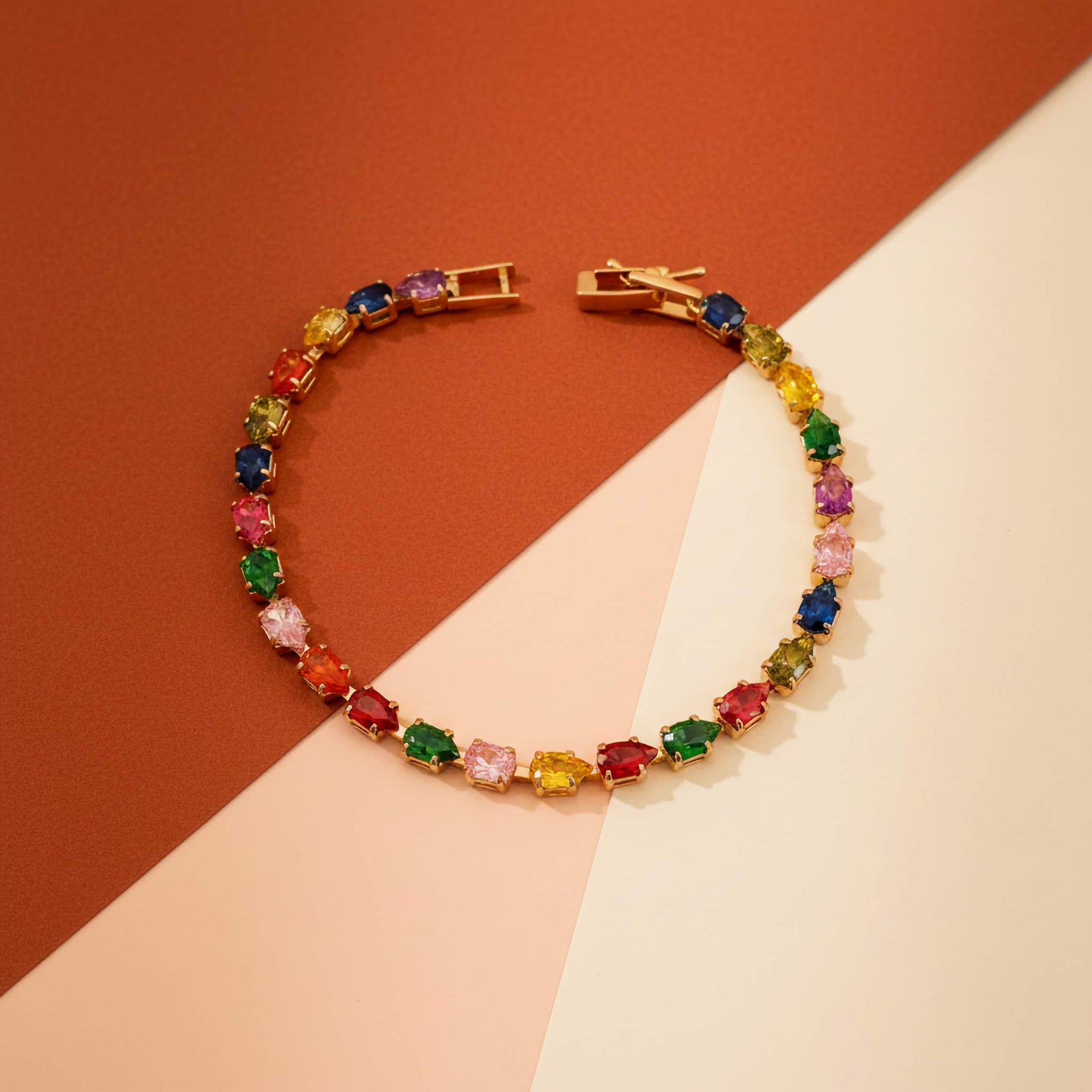 Multicolor Crystal Tennis Bracelet – Chic Everyday Jewelry Gift