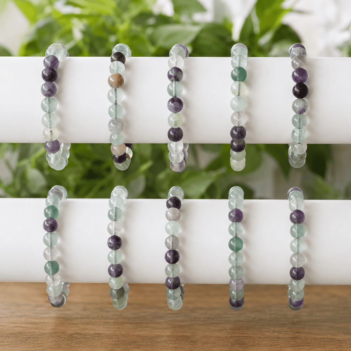 Multi Fluorite Bracelet | Fluorite Crystal Bracelet (Self-Discipline and Clarity)