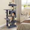 Multi-Level Cat Tower with 2-Door Condo and Padded Top Perch-Gray