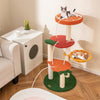 Multi-level Cat Tree Pet Activity Center with Fruit-shaped Platforms-Red and Orange