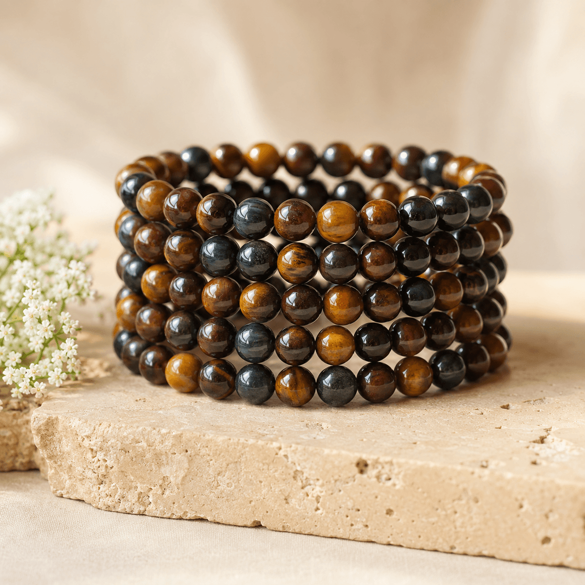 Multi Tiger Eye Bracelet | Tiger Eye Beads Bracelet (Self-Confidence, Spiritual Stability,)