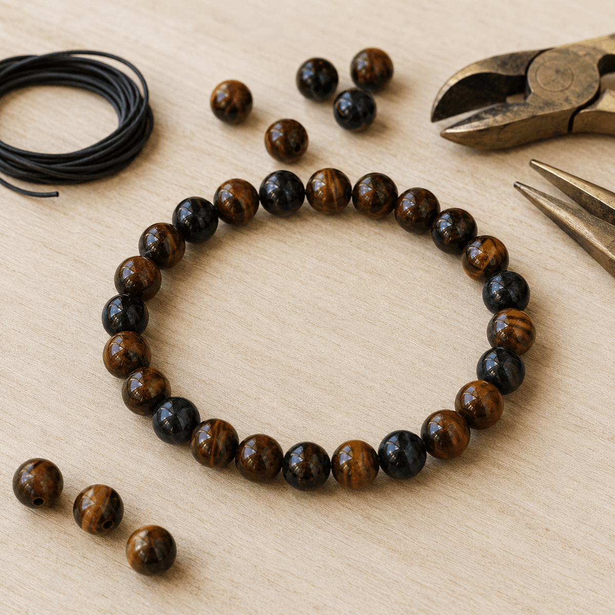 Multi Tiger Eye Bracelet | Tiger Eye Beads Bracelet (Self-Confidence, Spiritual Stability,)