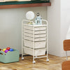 Multifunctional 6 Drawers Rolling Storage Cart Organizer-White