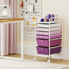 Multifunctional 6 Drawers Rolling Storage Cart Organizer-Purple Gradient