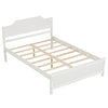 Multiple Size Solid Wood Platform Bed Frame with Headboard in White-Full Size
