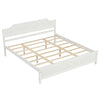 Multiple Size Solid Wood Platform Bed Frame with Headboard in White-King Size