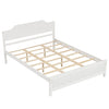Multiple Size Solid Wood Platform Bed Frame with Headboard in White-Queen Size