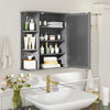 Multipurpose Mount Wall Surface Bathroom Storage Cabinet with Mirror-Gray