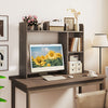 3-Tier Multipurpose Desk Bookshelf with 4 Shelves-Oak