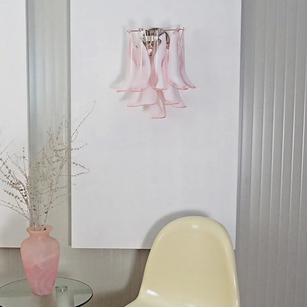 Vintage Murano Pink Wall Lights