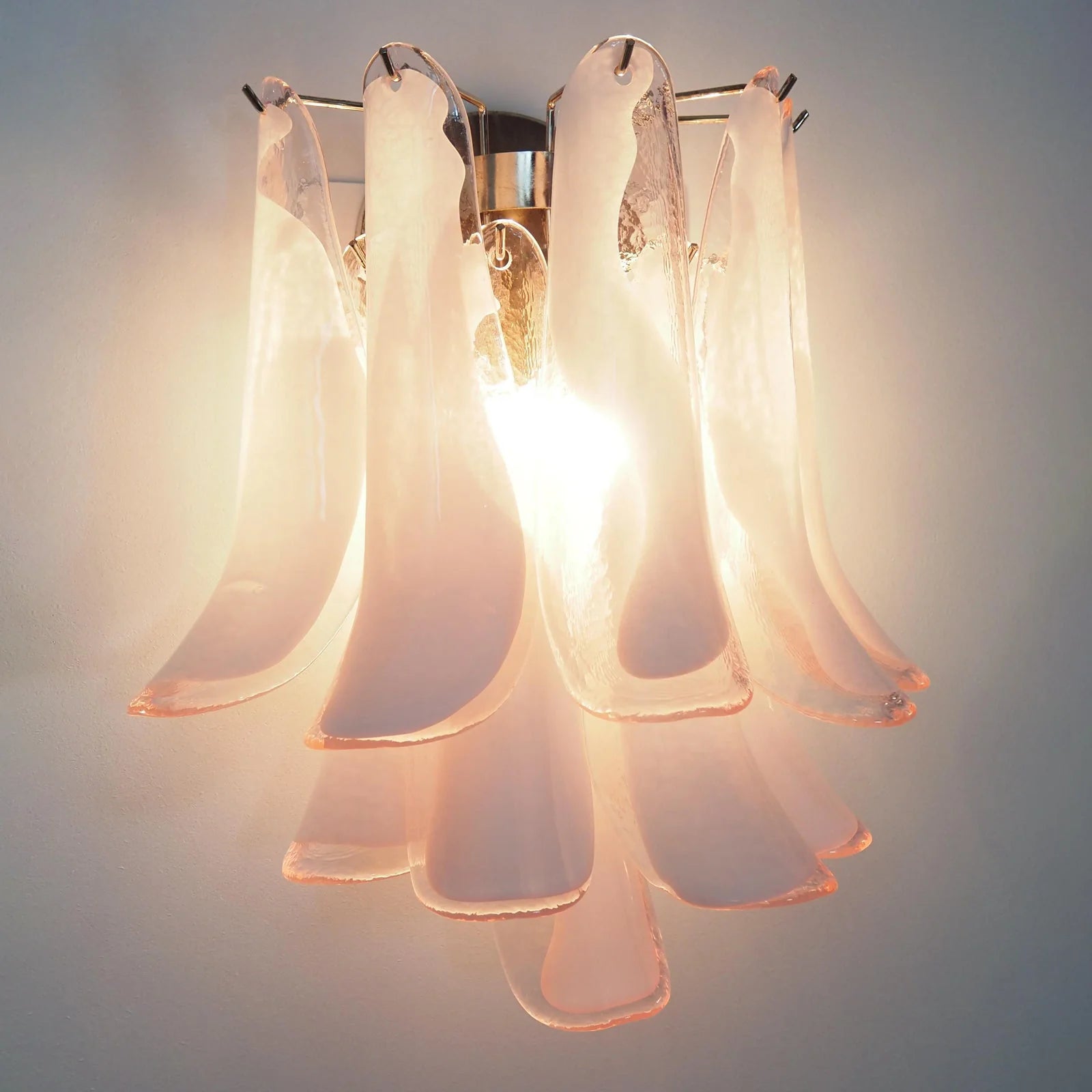 Vintage Murano Pink Wall Lights