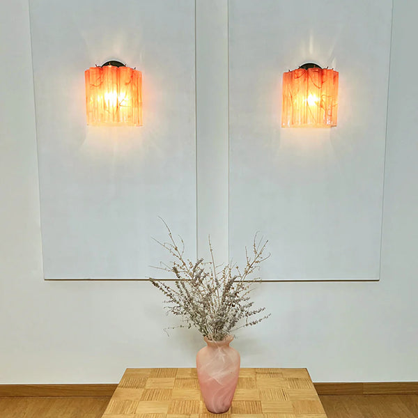 Murano Red Glass Tube Wall Lamp