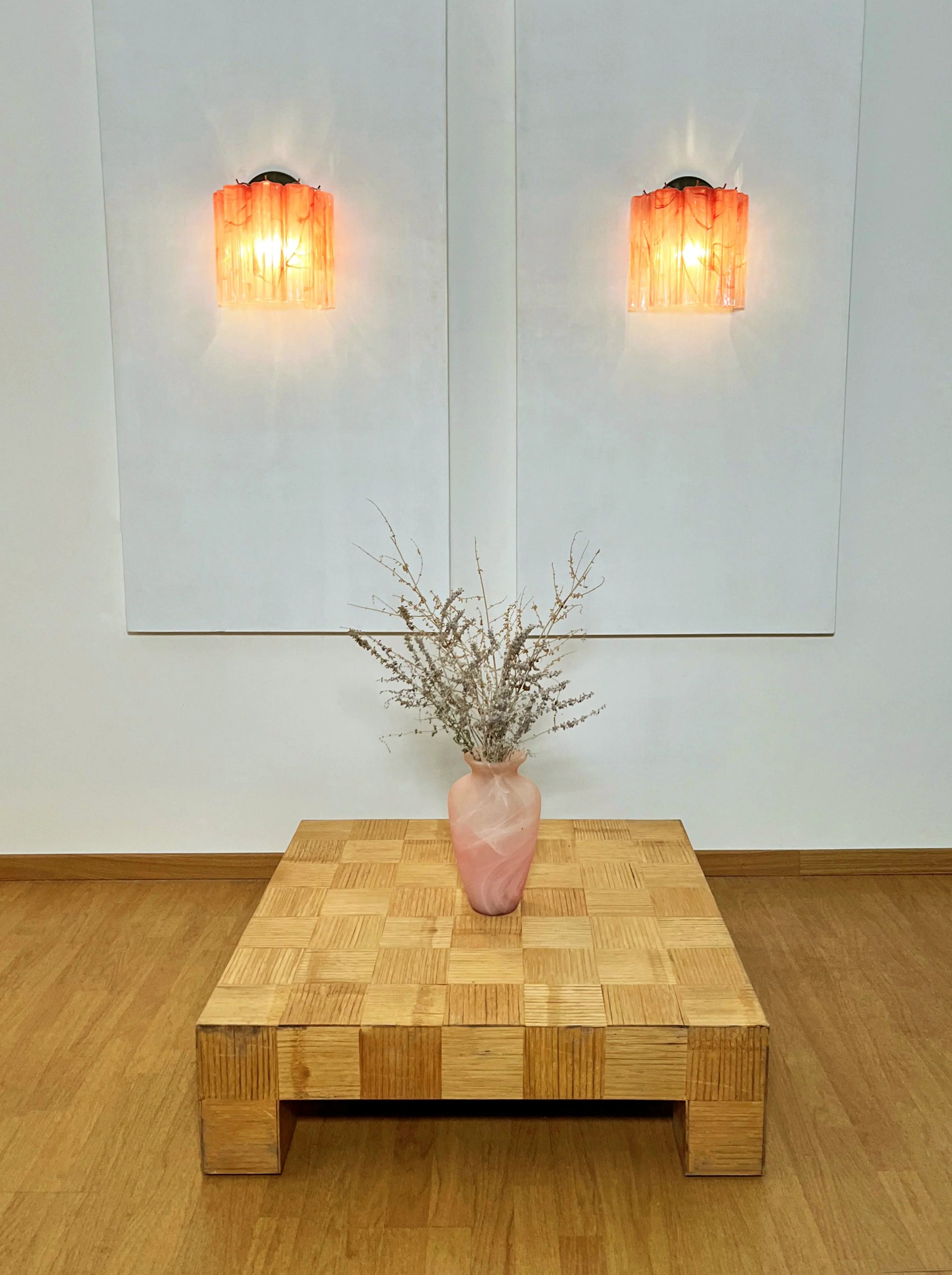 Murano Red Glass Tube Wall Lamp