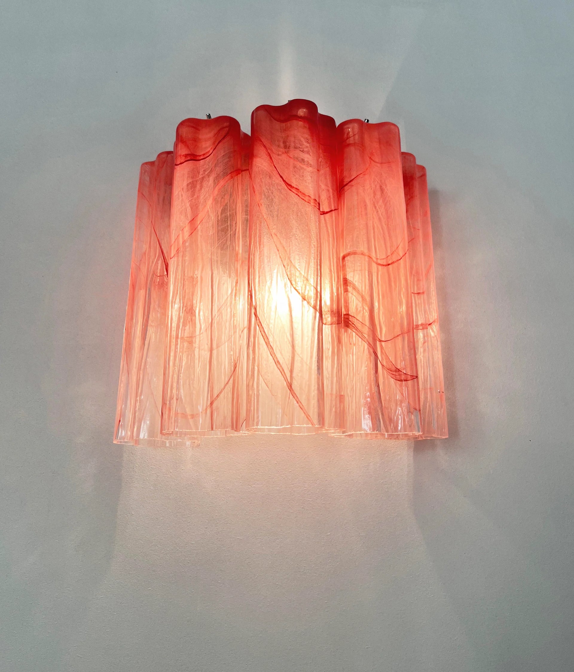 Murano Red Glass Tube Wall Lamp