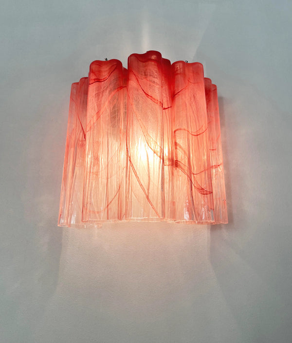 Murano Red Glass Tube Wall Lamp