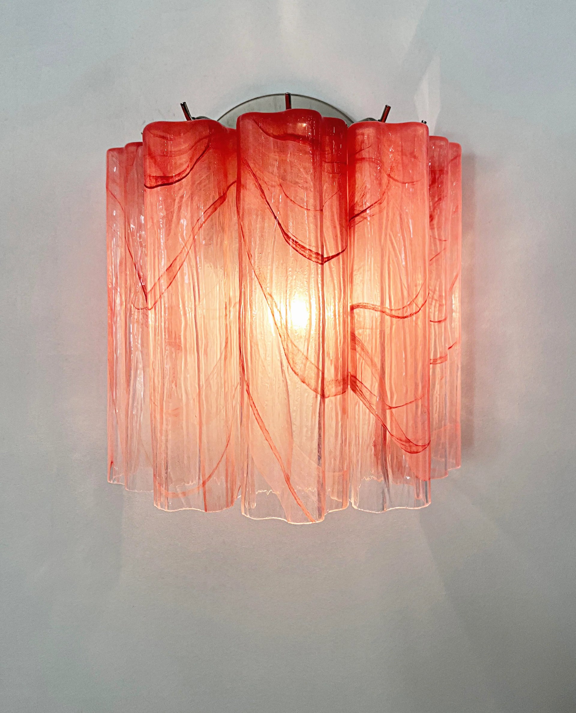 Murano Red Glass Tube Wall Lamp
