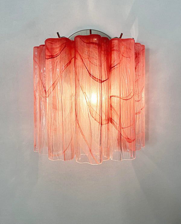 Murano Red Glass Tube Wall Lamp