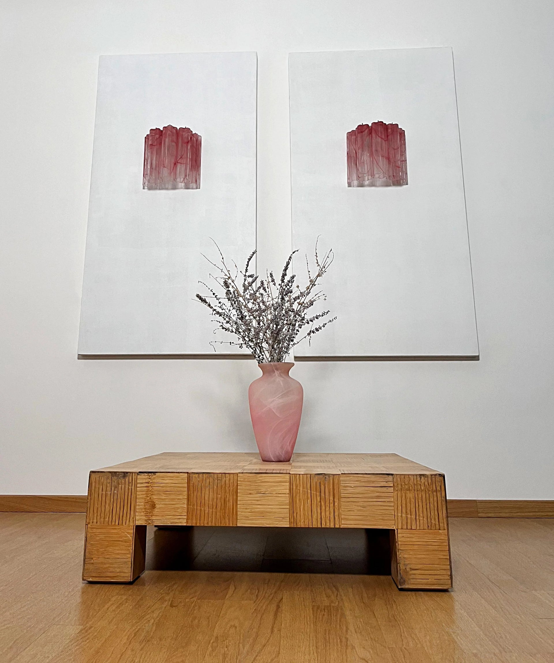 Murano Red Glass Tube Wall Lamp