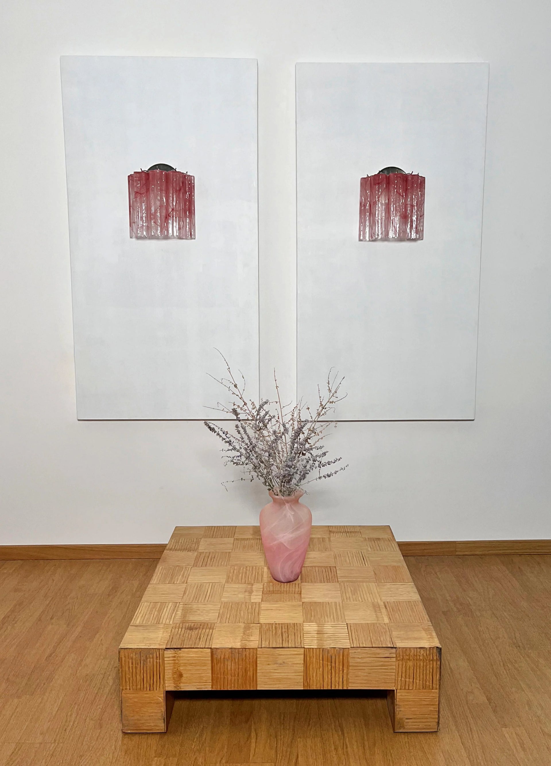 Murano Red Glass Tube Wall Lamp