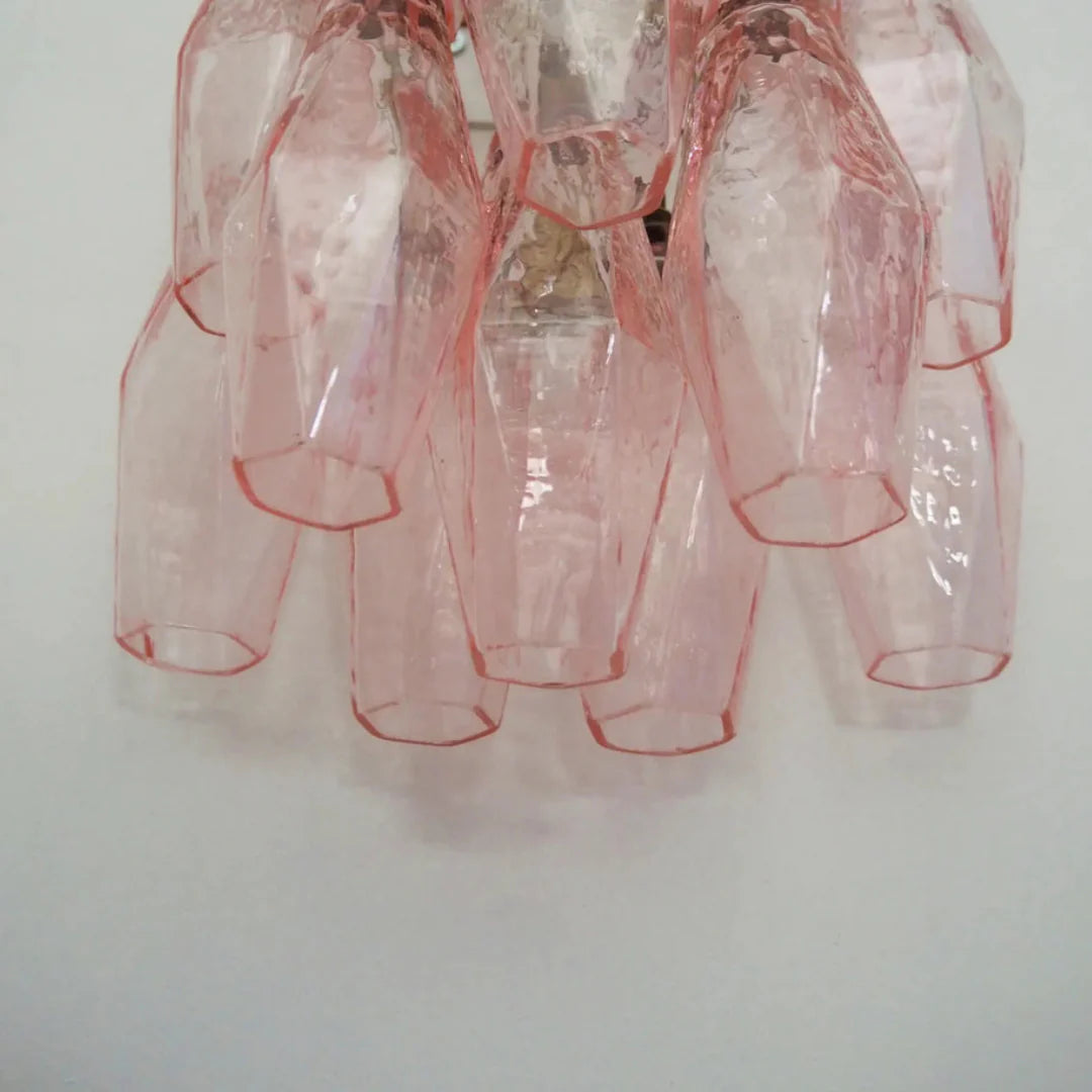 Murano Poliedri Pink Glass Wall Sconces