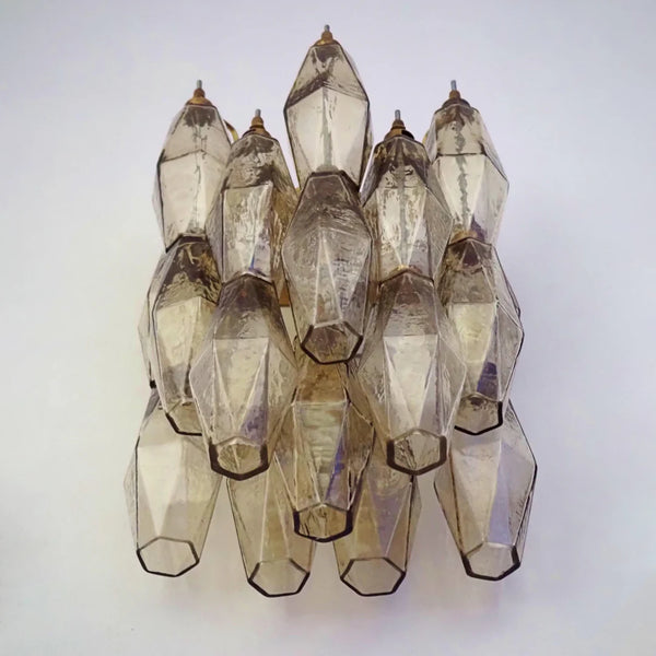 Murano Poliedri Smoked Glass Wall Sconces