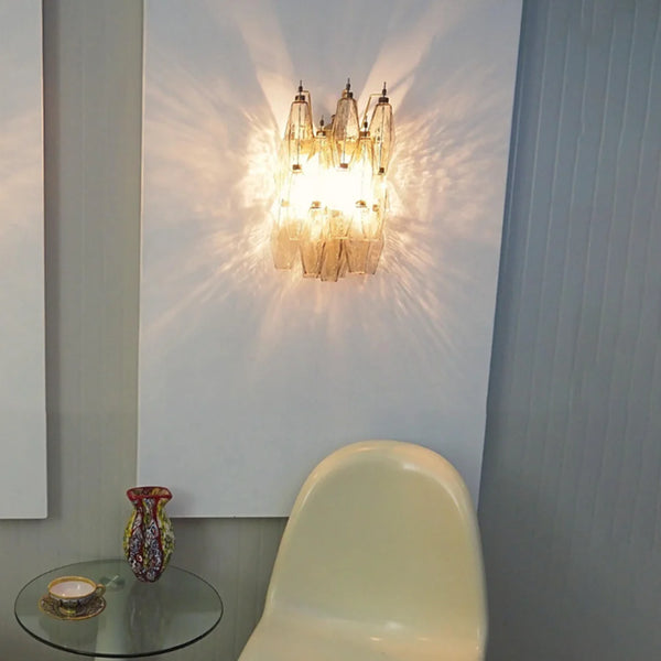 Murano Poliedri Smoked Glass Wall Sconces