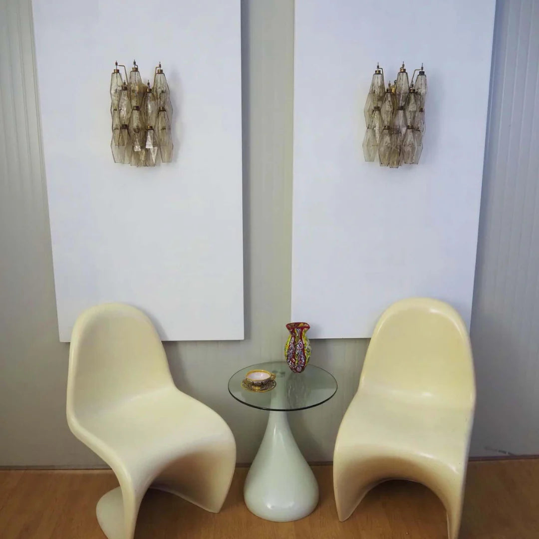 Murano Poliedri Smoked Glass Wall Sconces