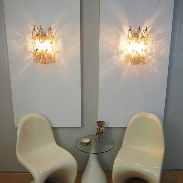Murano Poliedri Smoked Glass Wall Sconces
