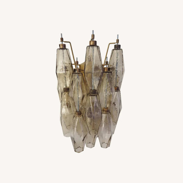 Murano Poliedri Smoked Glass Wall Sconces
