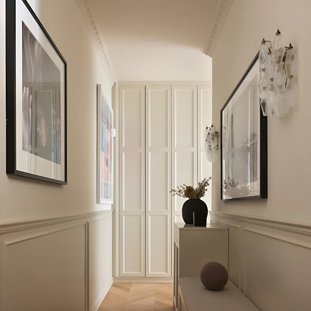 Murano Poliedri Transparent Glass Wall Sconces