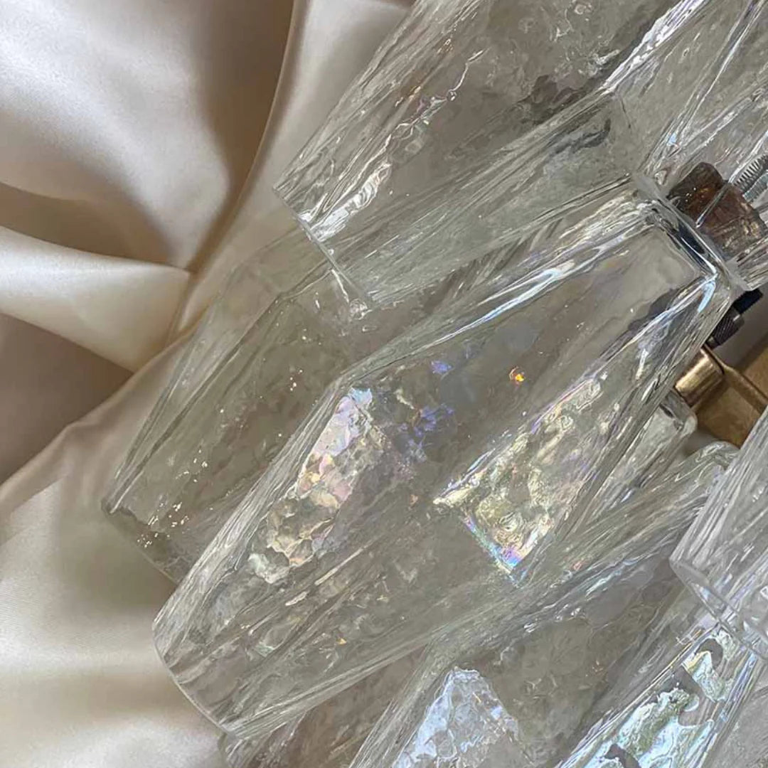 Murano Poliedri Transparent Glass Wall Sconces