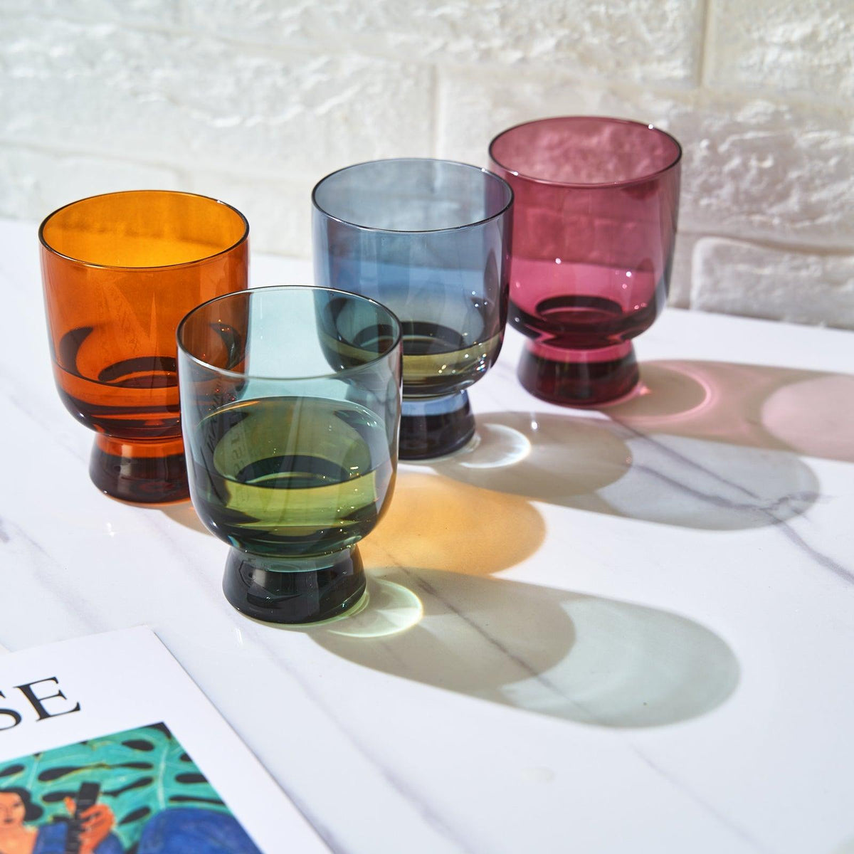 Tonal Lowball Cocktail Glassware, Set of 4