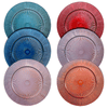 Tonal Ribbed Glass Plate, Set of 6