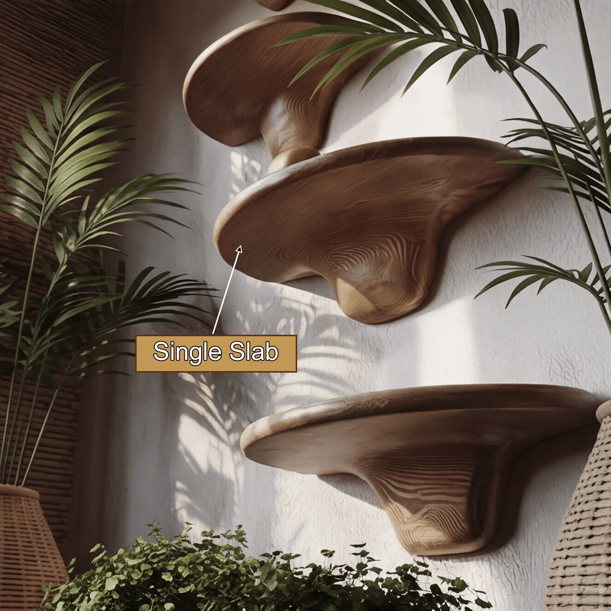 Mycora Solid Wood Mushroom Floating Shelf