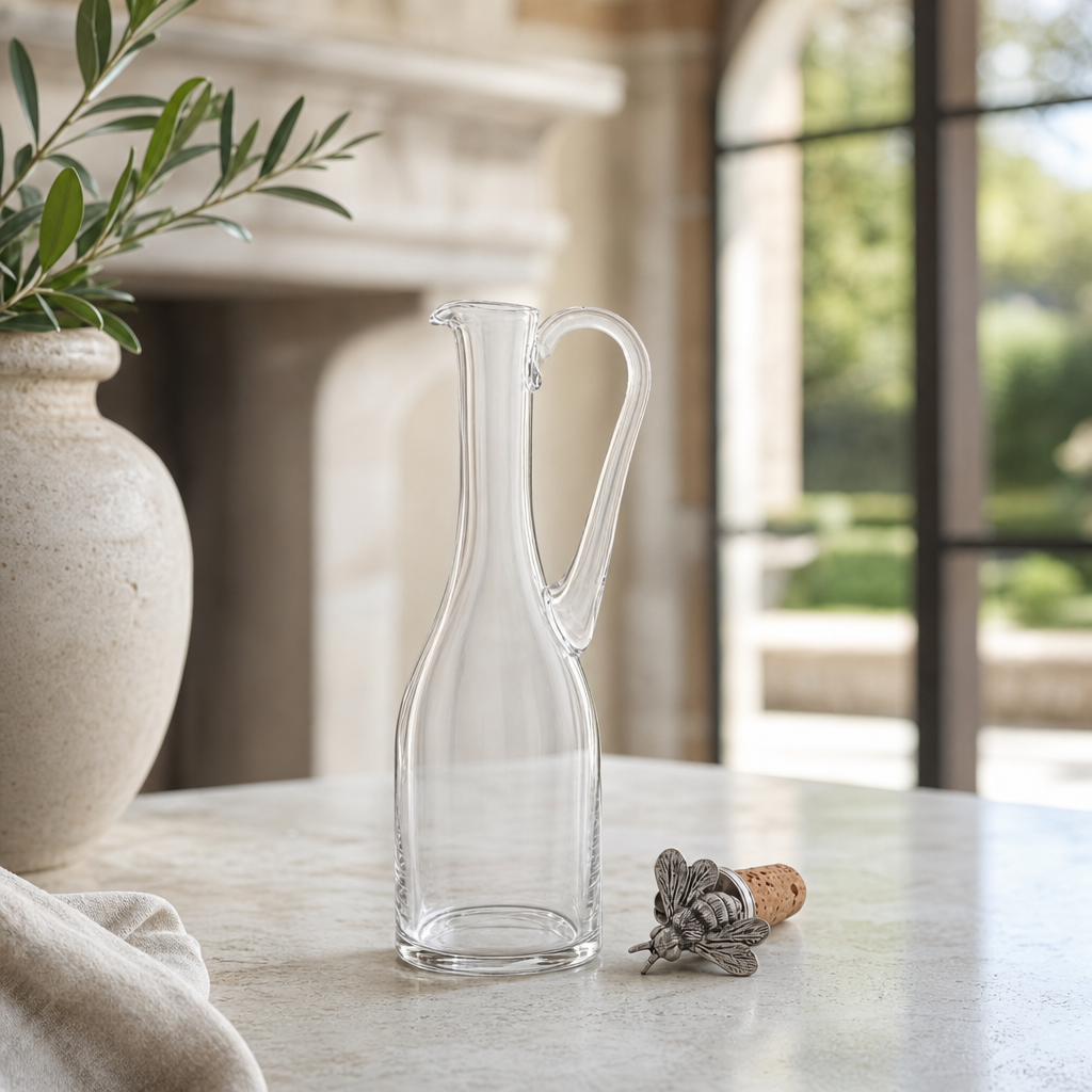 Cruet Bottle with Pewter Bee Cork Stopper