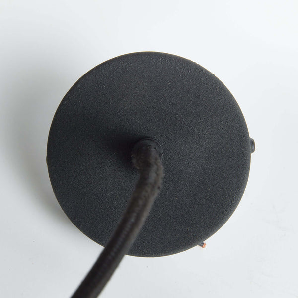 Industrial Wood and Metal Pendant Light in Matte Charcoal