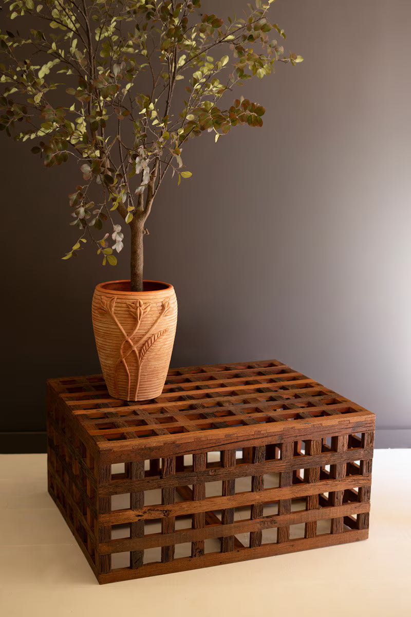 RECYCLED TRUCK WOOD GRID COFFEE TABLE