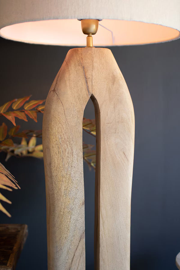 WOODEN FLOOR LAMP BASE - TALL OVAL WITH SHADE