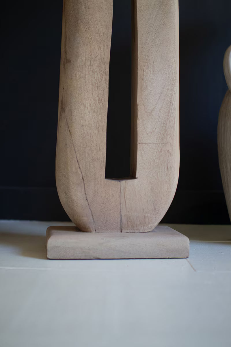 WOODEN FLOOR LAMP BASE - TALL OVAL WITH SHADE