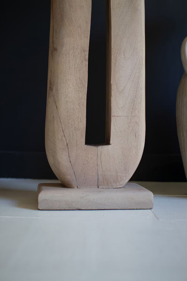 WOODEN FLOOR LAMP BASE - TALL OVAL WITH SHADE