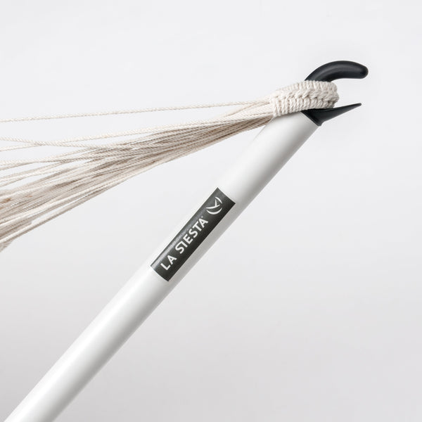 Nautico Cool Grey Outdoor R Almond - Weather-Resistant Double Spreader Bar Hammock with Powder Coated Steel Stand