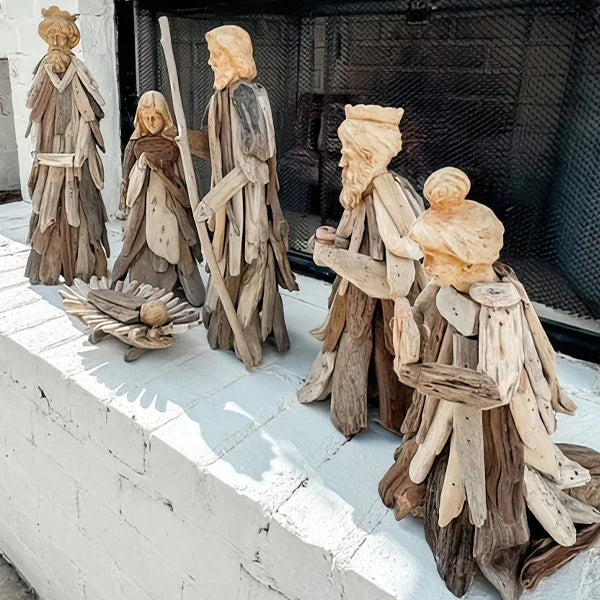 Set of 6 Driftwood Nativity Set