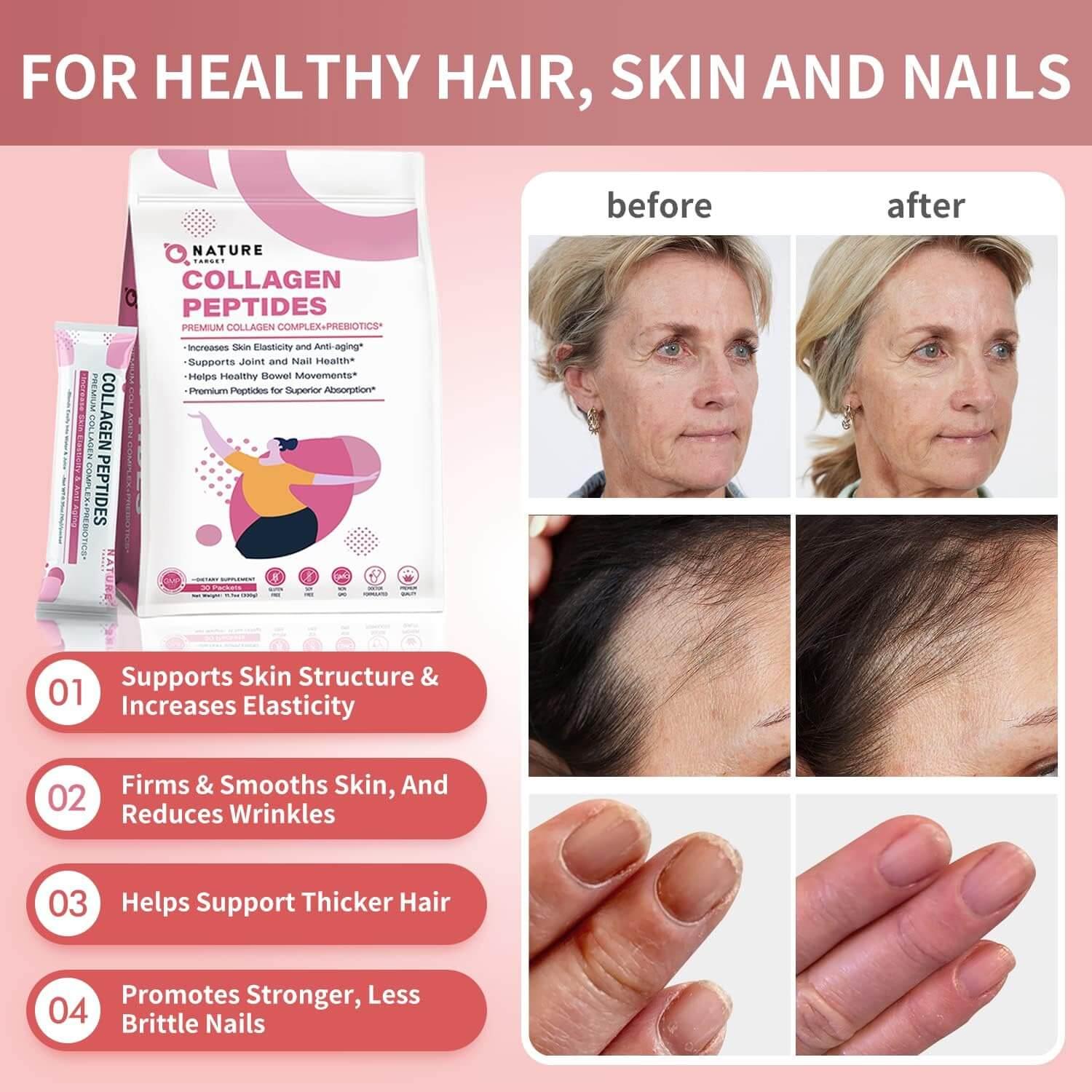 Collagen Hair, Skin & Nails Peptides, 30 Packets
