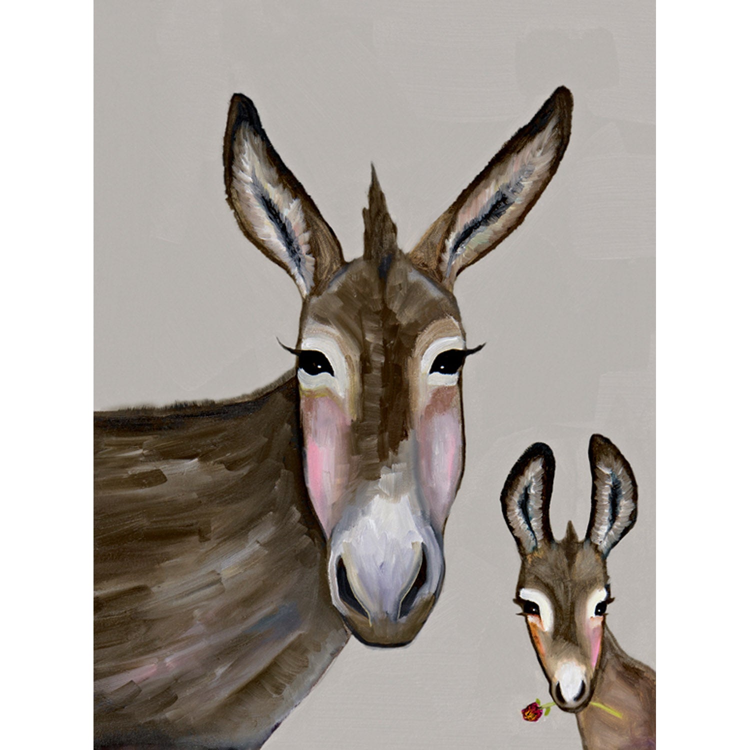 Donkey And Baby Canvas Wall Art