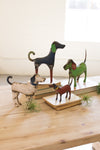 Set of 4 Recycled Metal Dogs